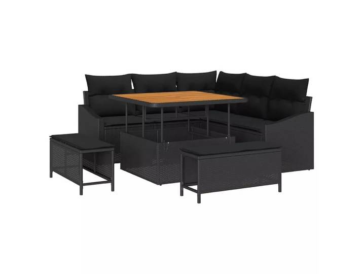 VidaXL - Outdoor-sofa poly-rattan, One Size, Schwarz