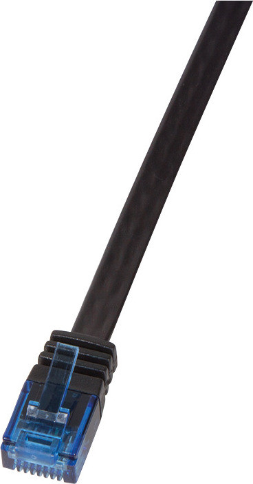 LogiLink CAT 6A SlimLine platte patchkabel, U/UTP, zwart, 0,5 meter