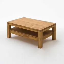 Wohnzimmertisch Sofatisch in rechteckiger Form aus Asteiche Massivholz