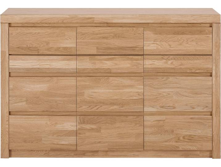 Kommode GOODPRODUCT Silkeborg , braun (eiche teilmassiv), B:130cm H:85cm T:35cm, Holz teilmassiv, Sideboards, Kommode, Breite 130 cm