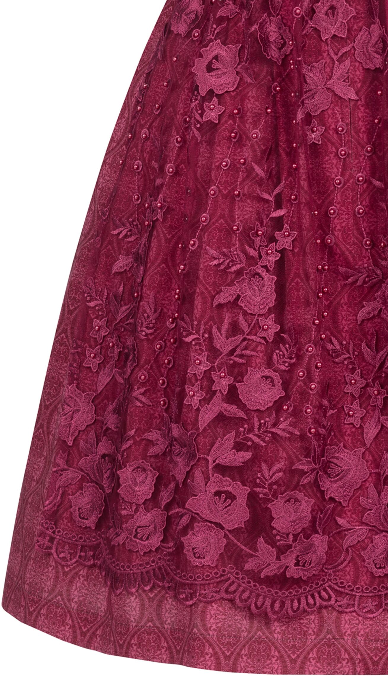 Dirndl NÜBLER "Dirndl midi Gundi", Damen, Gr. 38, EURO, lila (beere), Obermaterial: 100% Polyester PES., Kleider Dirndl