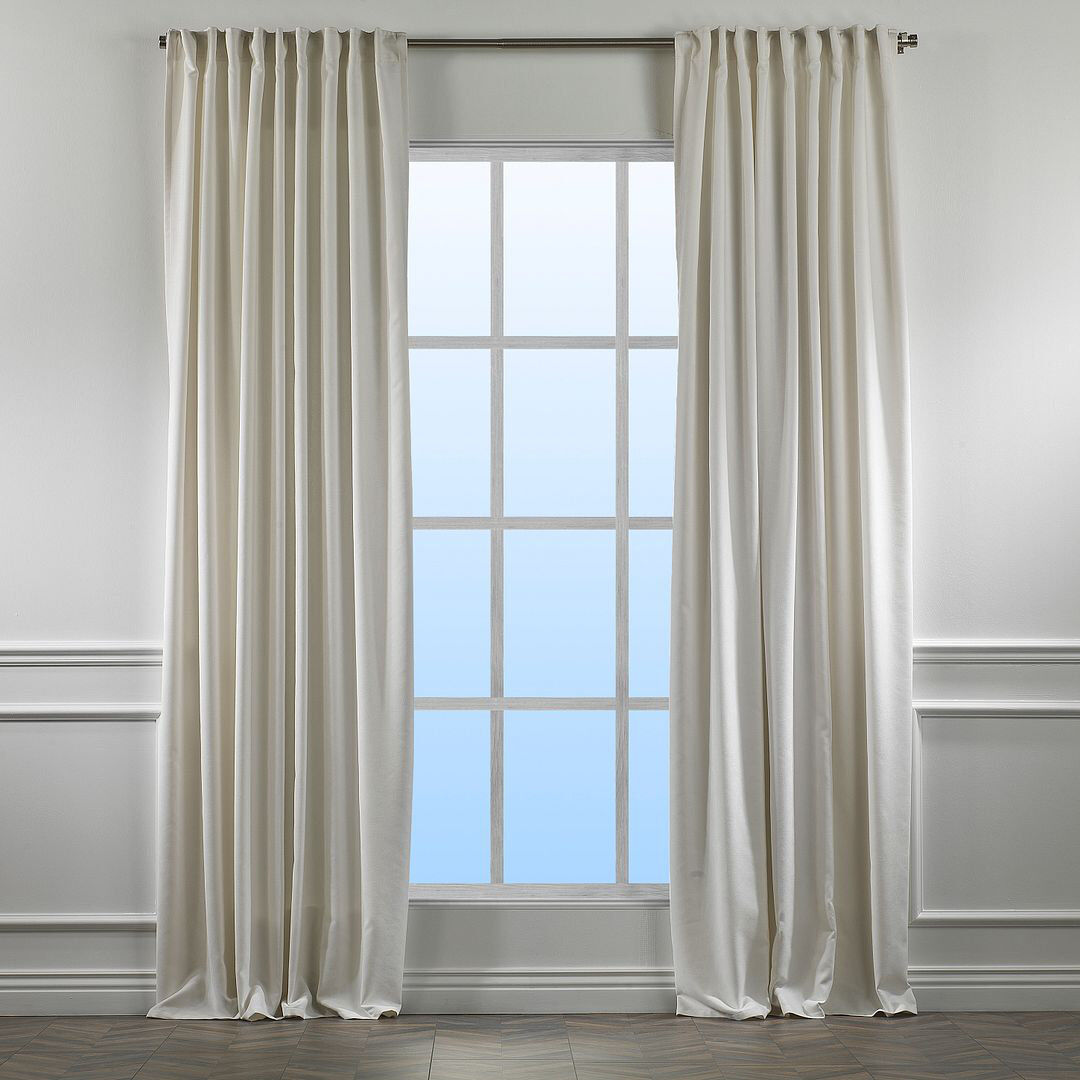 Noine Home Deco Room Darkening Single Curtain Panel White 130cm Width x 425cm Drop