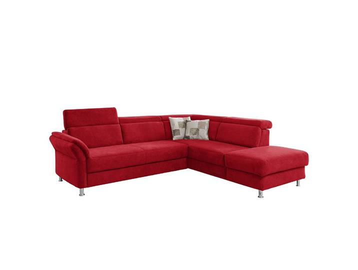 Ecksofa Calang Webstoff Rot/Rot Webstoff 267 x 97 x 228cm Ottomane davorstehend rechts Keine Funktion Modern