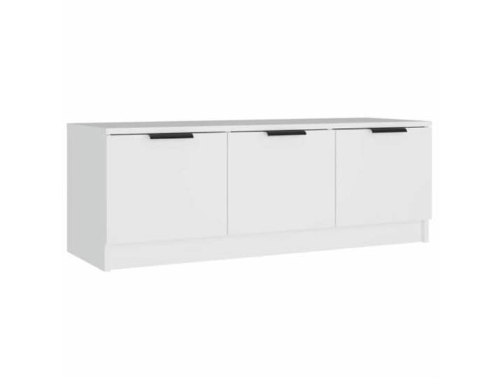 Kaorsrow TV-Schrank Weiß 102x35x36,5 cm Lowboard Fernsehtisch Staubgeschützter Medianschrank mit flexibler Tür und viel Stauraum für Wohnzimmer, Receiver und Spielkonsolen.