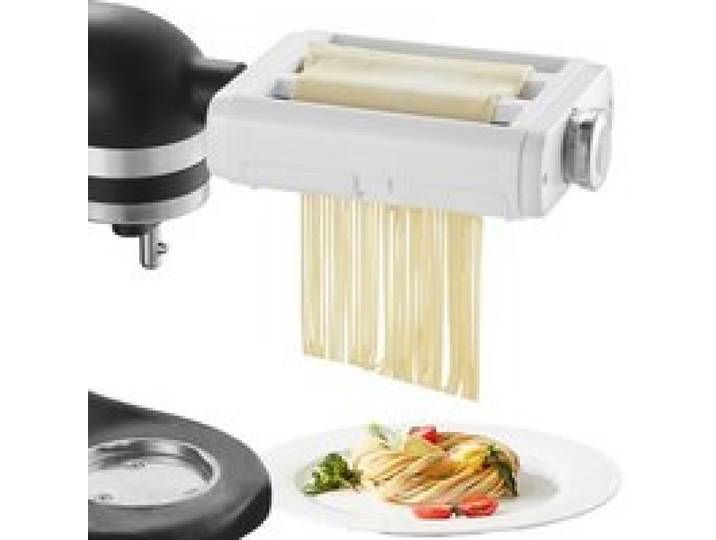 VEVOR Rouleau à Pâtes pour KitchenAid 3-en-1 Accessoire à Pâtes pour Robot Pâtissier avec Laminoir et 2 Rouleaux Découpeurs en Inox 8 Réglages d’Épaisseur 0,3-2 mm pour Spaghetti Tagliatelle Tortillas