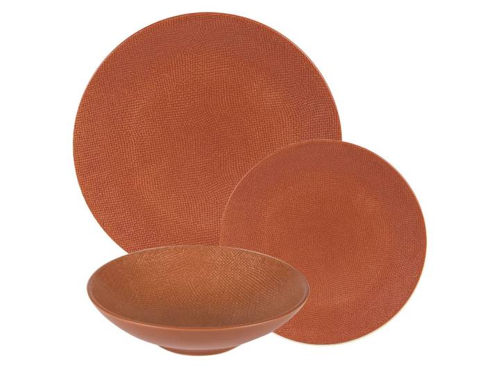 Service d'assiettes terra 18 pièces rouge en grès
