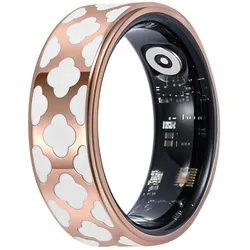 Avizar Smart Ring Grösse 12 Ursa Geo Muster mit Etui (12, Gold, Weiss), Smart Ring, Weiss, Gold