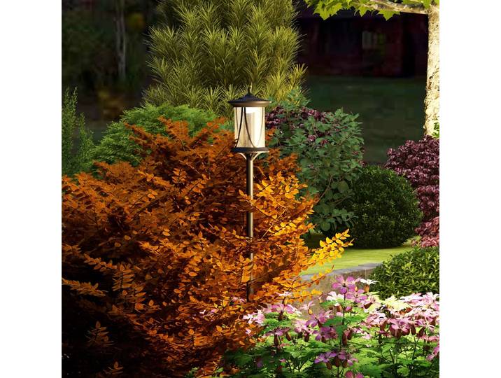Outsunny Lampadaire Solaire Extérieur LED Noir 127 cm