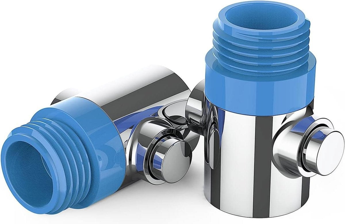 Set van 2 Universele Douchekopafsluiter G1/2 Waterstopper Chroom