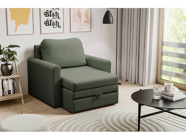 Schlafsessel Grün Flachgewebe Nea 103 x 90 x 115cm