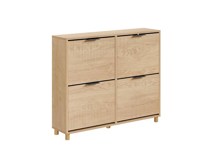 Sobuy Meuble À Chaussures 8 Emplacements Chêne Clair 100x24x83cm Moderne Fsr214-n