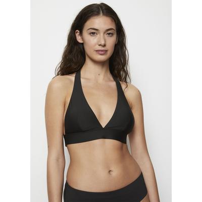 Triangel-Bikini-Top MARC O'POLO "Swimwear Essentials", Damen, Gr. L, N-Gr, schwarz, Elasthan, Polyamid, unifarben, Bikini-Oberteile, mit breitem Unterbrustband