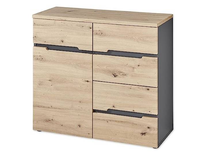 MEMPHIS Kommode in Artisan Eiche Optik, Graphit - Moderne Kommode mit viel Stauraum - 90 x 82 x 38 cm (B/H/T)