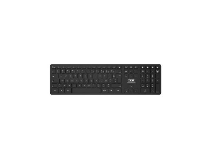 Port Designs 900903, Taille réelle (100 %), RF sans fil + Bluetooth, AZERTY, Noir 900903-R-FR