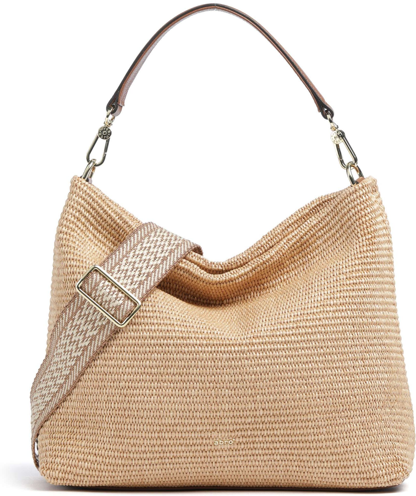 Abro Raffia Kaia Beuteltasche, beige