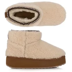 EMU Australia Damen-Bootie Stinger Micro Flatform Teddy Schafsfell