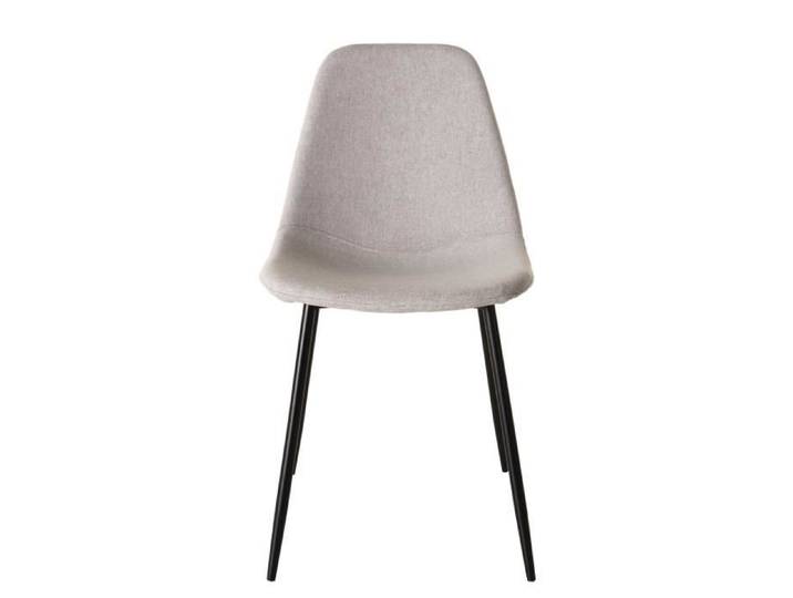 MACABANE AUGUSTIN - Lot de 2 chaises tissu blanc écru pieds métal noir