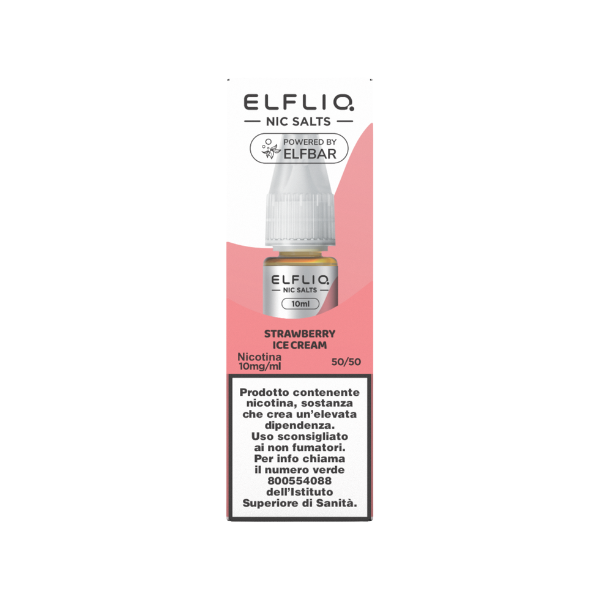 Elfbar Elfliq Strawberry Ice Cream Liquido Pronto 10ml Gelato Fragola Latte