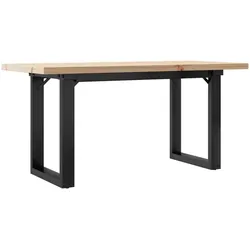 Décoshop26 - Rechteckiger Couchtisch im Industriestil 100 x 50 x 45,5 cm Kiefernholz und Stahl DEC036234