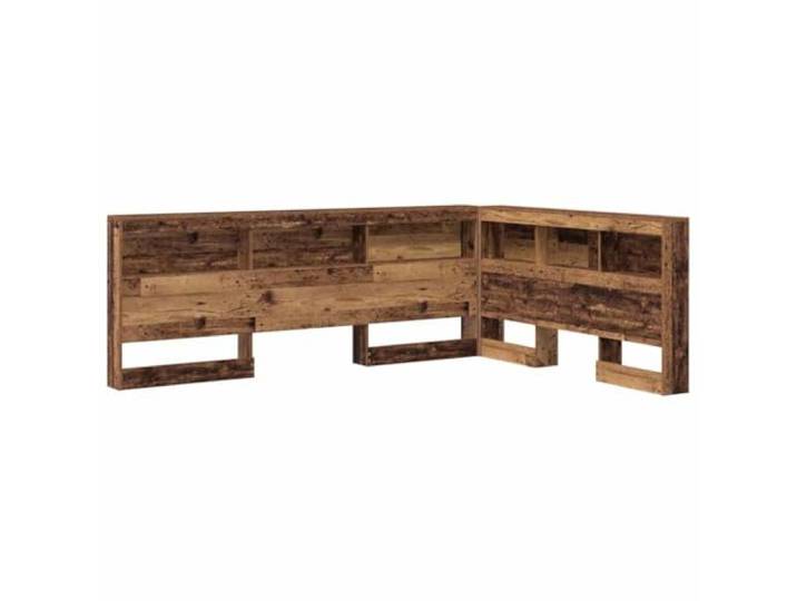 Kopfteil aus Holz, mit Ablagen und Nachfüllpackung, Farbe Original L-Design, Stahlgestell, glänzende Oberfläche, pflegeleicht, Bodenmontage, Raumnutzung