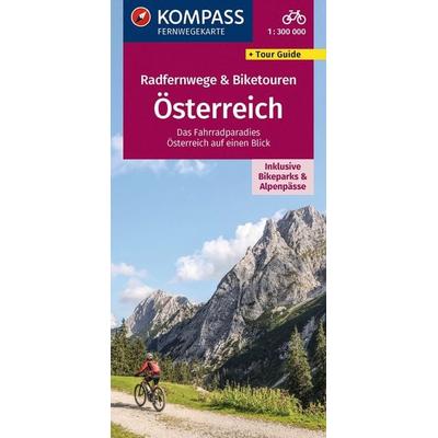 KOMPASS Radfernwegekarte Radfernwege & Biketouren Österreich - Übersichtskarte 1:300.000, Sonstige von , KOMPASS Freytag & Berndt, 978-3-99154-262-9