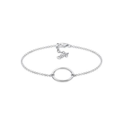 Armkette ELLI "Armband Kreis Schlicht 925 Silber" Gr. 180, silber, Armbänder, Damen, 180, Silber 925 (Sterlingsilber), Armkette