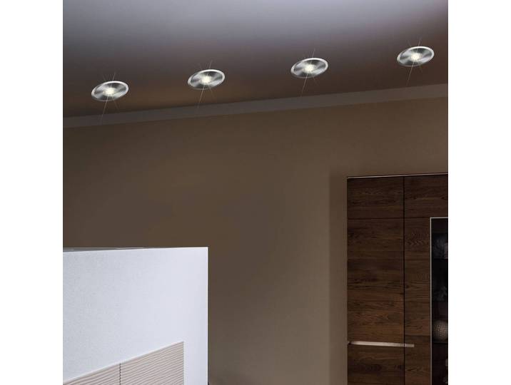 Heitronic LED-Einbaustrahler Austin rund, alu / grau / zink, für Flurbereich, Aluminium, Modern