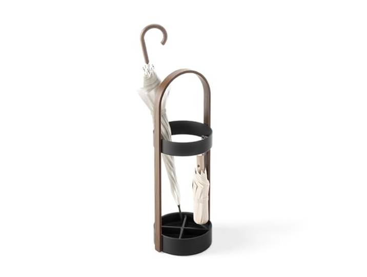 Umbra Bellwood Parapluhouder, Staal, Waterdicht, Zwart/walnoot
