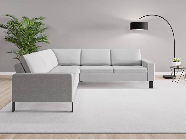 Ecksofa Rio Nr. 2 - Grau (Lichtgrau) - Softwolle