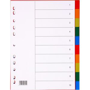 perfect-line Register A4, blanko, Kunststoff, 10-teilig, vollfarbig, 5 Stück