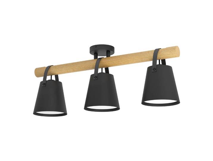 EGLO Boyle, 3 Glühbirne(n), E27, IP20, Schwarz, Braun, Weiß