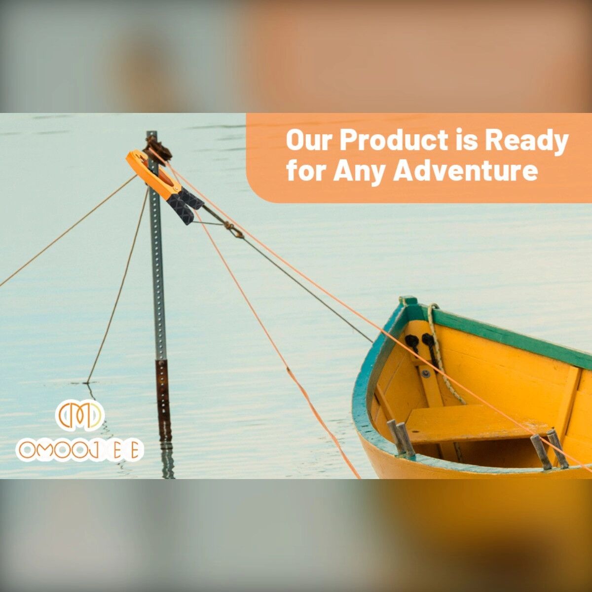 INF Pince d'ancrage pour kayak avec mousqueton M8, acier galvanisé, installation rapide et pêche discrète Orange