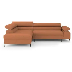 ECKSCHLAFSOFA Mellow mit Bettkasten, Ziegelrot, links