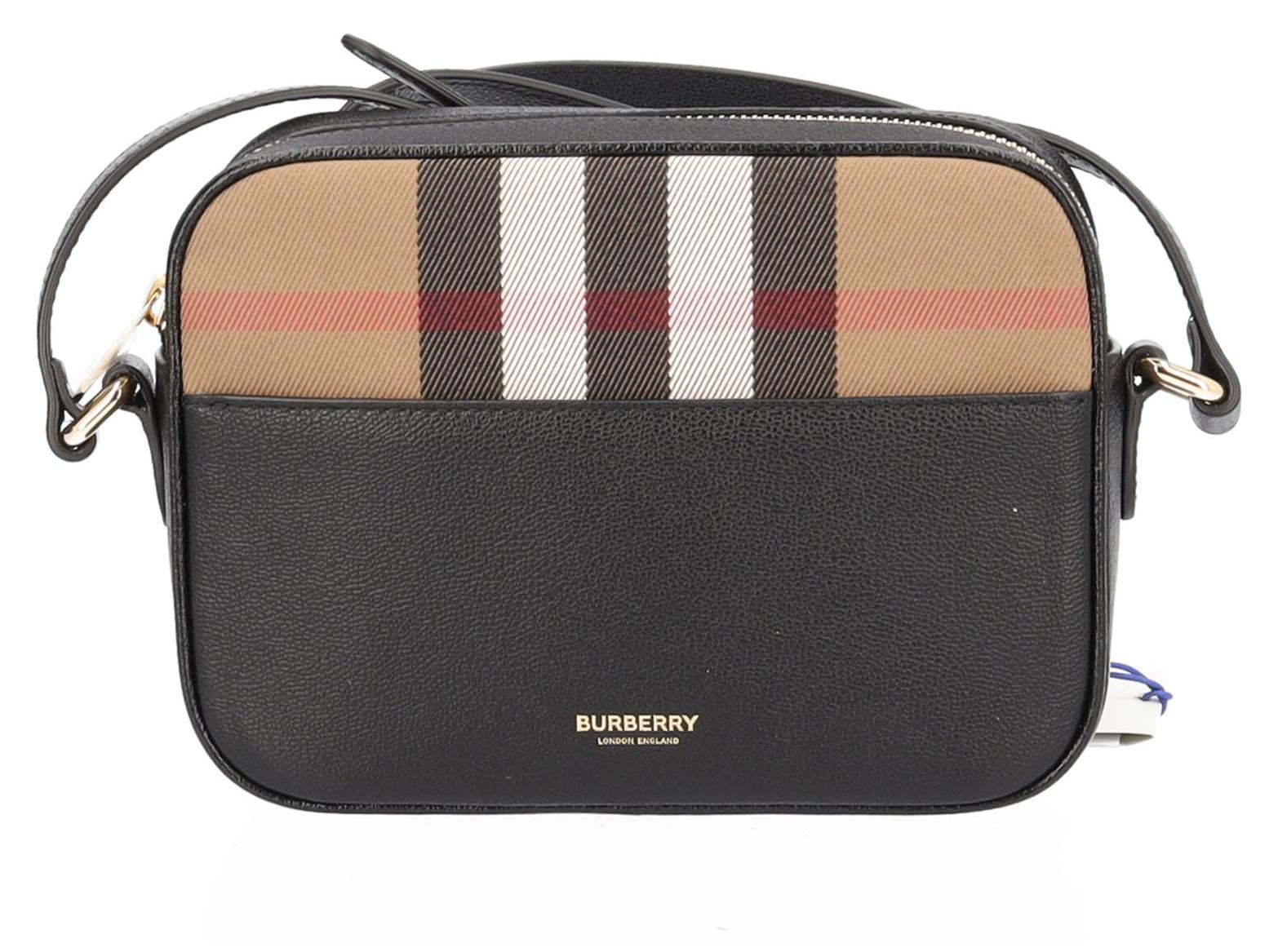 Burberry Umhängetasche Damen Small Camera Bag New Mix Check Schwarz 81208301