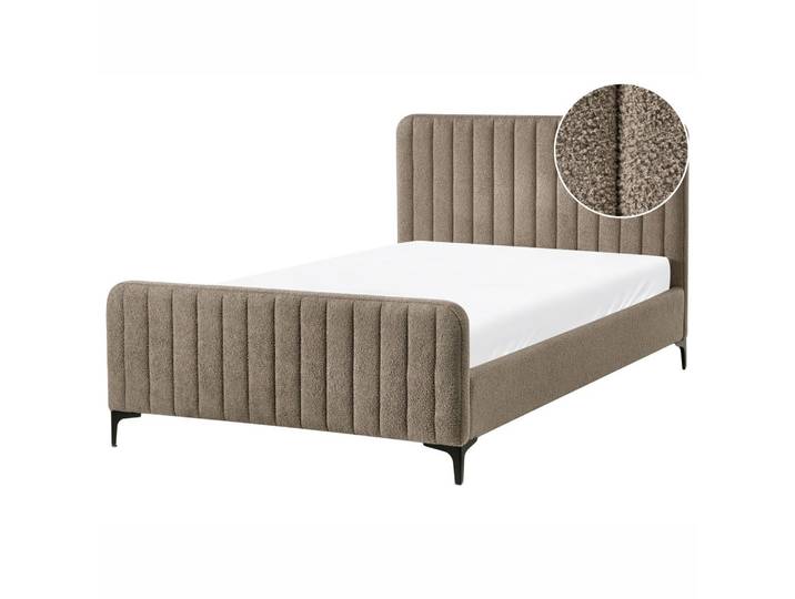 BETT mit Lattenrost 120/200 cm Taupe Lunan
