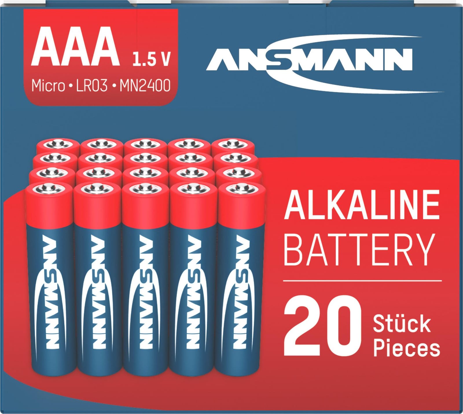 Ansmann AAA / LR03 Alkaline Batterijen, 1,5 V