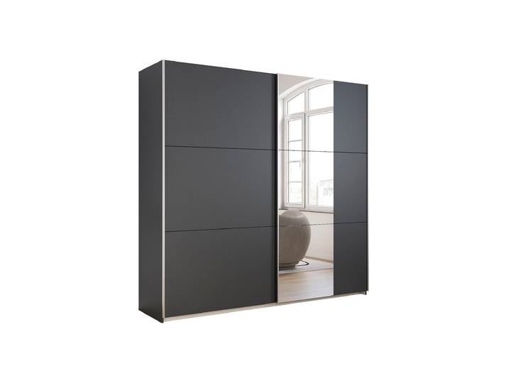 Schwebetürenschrank grau Spiegel 218 cm - rauch - KRONACH