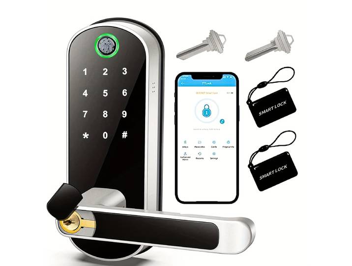 Serrure de porte intelligente à empreintes digitales, télécommande sans clé, WiFi, écran tactile numérique, NDavid, étanche IP67, 2 cartes IC, application