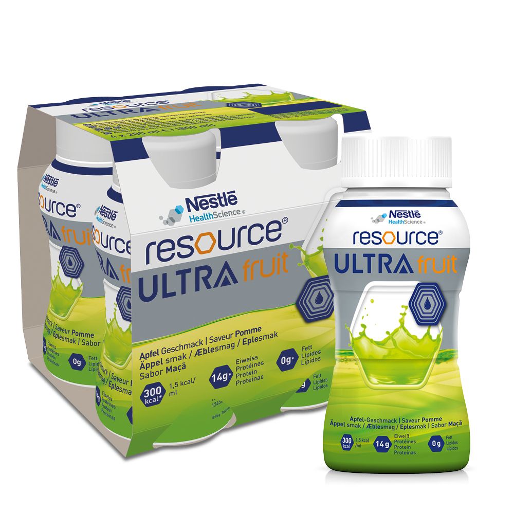 Resource Ultra Fruit Apfel flüssig 4x200 ml Flüssigkeit