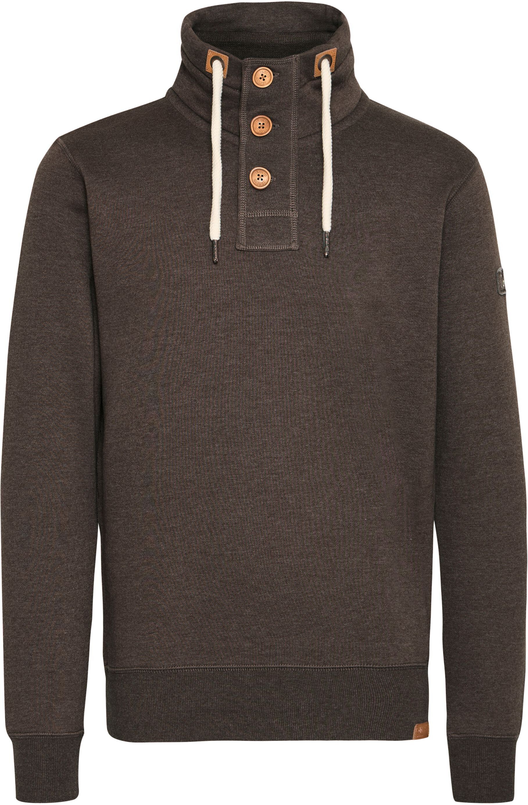 !solid Stehkragenpullover SOLID "Stehkragenpullover SDTripTroyer", Herren, Gr. M, braun (coffe b me), Obermaterial: 50% Baumwolle CO. 50% Polyester PES., Pullover Stehkragenpullover