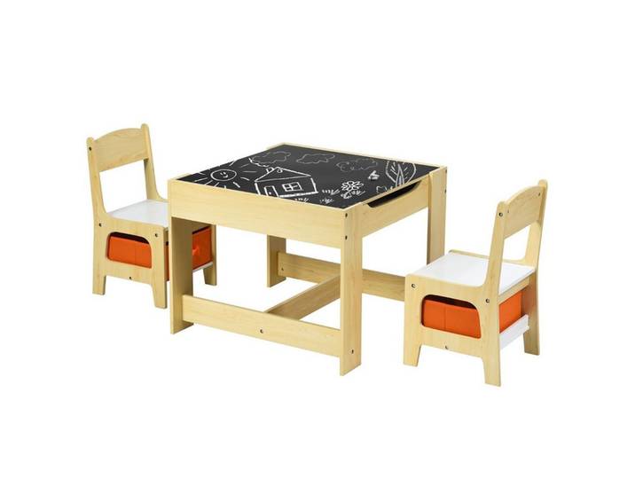 KINDERSITZ‑SET mit Stuhl natur(3-tlg)
