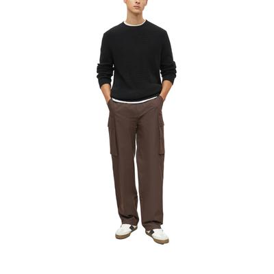 Strickpullover S.OLIVER, Herren, Gr. XXL, schwarz, Strick, Obermaterial: 100% Baumwolle, unifarben, bequem hüftbedeckend, Rundhals, Bündchen, Pullover Strickpullover, Langarmpullover mit Rundhals / Baumwolle