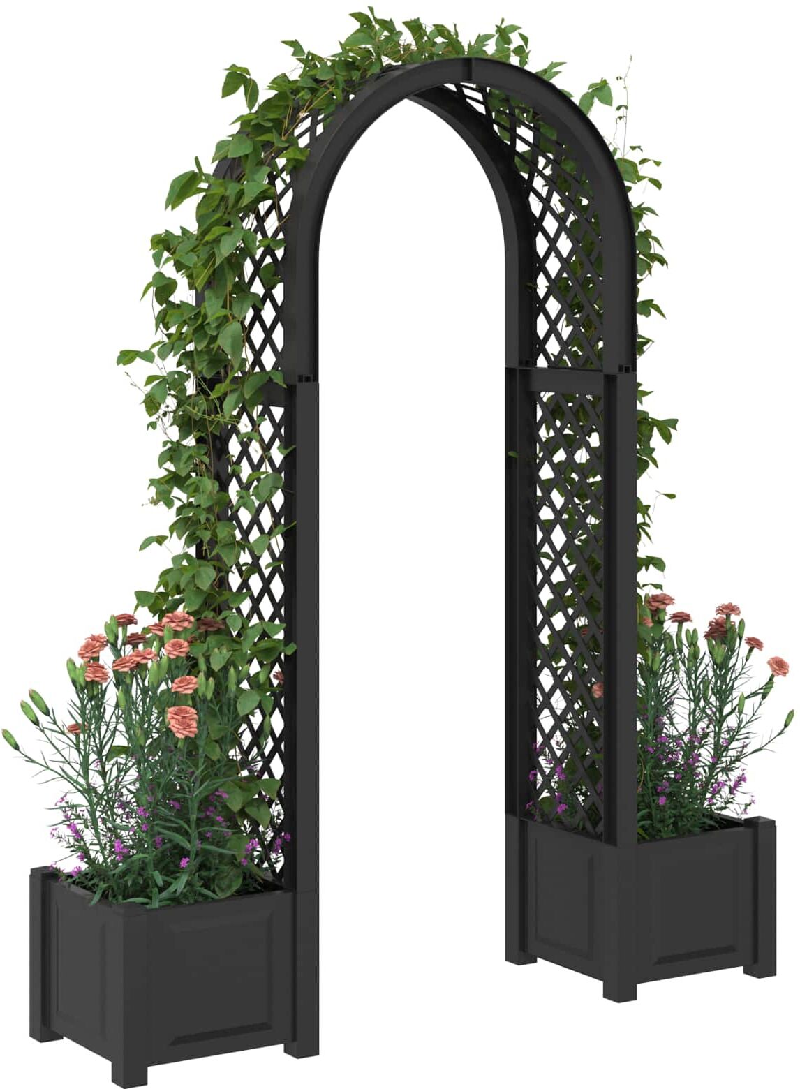 vidaXL Arc à Roses avec Jardinière Anthracite 168,5 x 43 x 207 cm PP