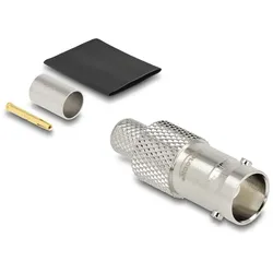 DeLOCK BNC Buchse zum Crimpen RG-6 mit passendem Schrumpfschlauch