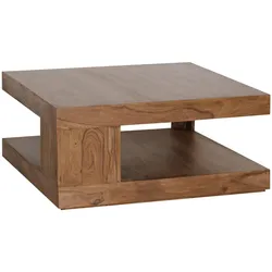 COUCHTISCH Sheesham Massivholz, Quadratisch, Maße 90x90 cm, Einzigartiges Unikat