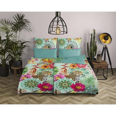 Wendebettwäsche HIP "Ximena", bunt (multi), B/L: 155cm x 220cm, 1 Stk., 1 Stk., Satin, B/L: 80cm x 80cm, 2 Stk., Satin, Obermaterial: 100% Baumwolle, Bettwäsche, Wendebettwäsche, Mako-Satin, 135x200, Reißverschluss, Wendeoptik, Mandala, Bunt, Türkis