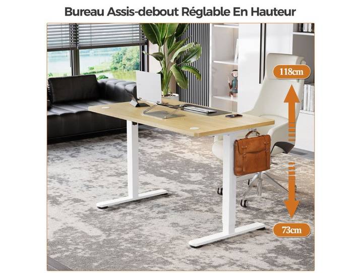 Bureau à hauteur réglable électriquement bureau assis-debout bureau d'ordinateur avec fonction mémoire