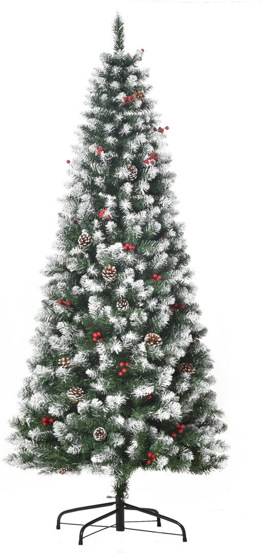 The Seasonal Aisle HOMCOM Artificial Christmas Tree Xmas Indoor Decoration with Pinecone Green 4'