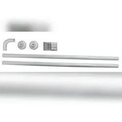 Winkelstange ALU 2er 120x120 cm weiss - extra lang -