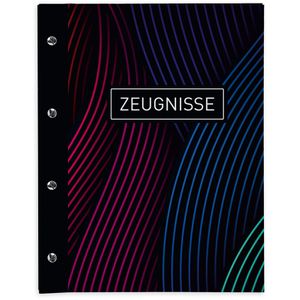 itenga Zeugnismappe 33105471, mit Motiv, A4, Buchschrauben erweiterbar wellige Linien 12 Hüllen